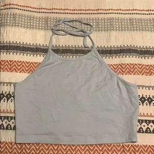 Baby blue Cropped halter top